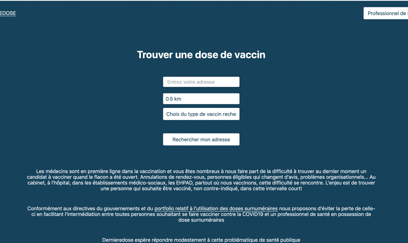 « C’est notre petite pierre à l’édifice », Dr Etienne Pot, co-fondateur du site "Dernière dose*" 