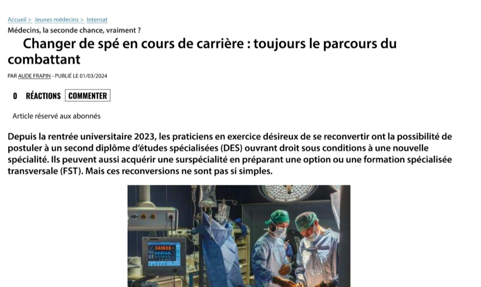 Le changement de spécialité en médecine s'apparente au parcours du combattant 